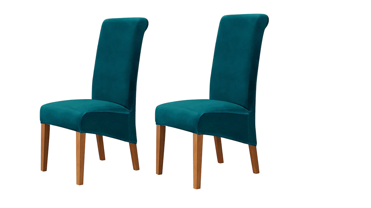 Velvet Fabric - Dining Chair Covers in Grey, Black, Taupe, TealGreen, NavyBlue, Burgundy - Trendy Home Decors and Furnishings