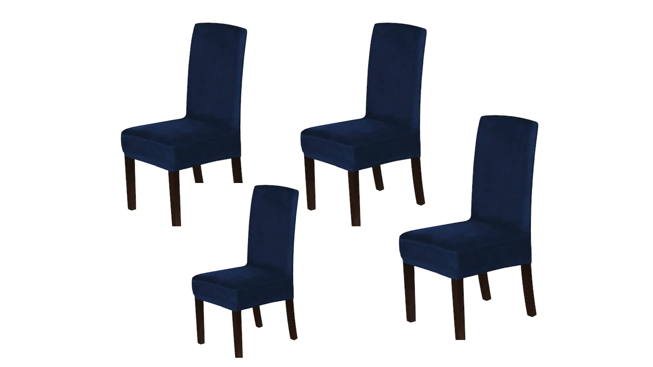 Velvet Fabric - Dining Chair Covers in Grey, Black, Taupe, TealGreen, NavyBlue, Burgundy - Trendy Home Decors and Furnishings