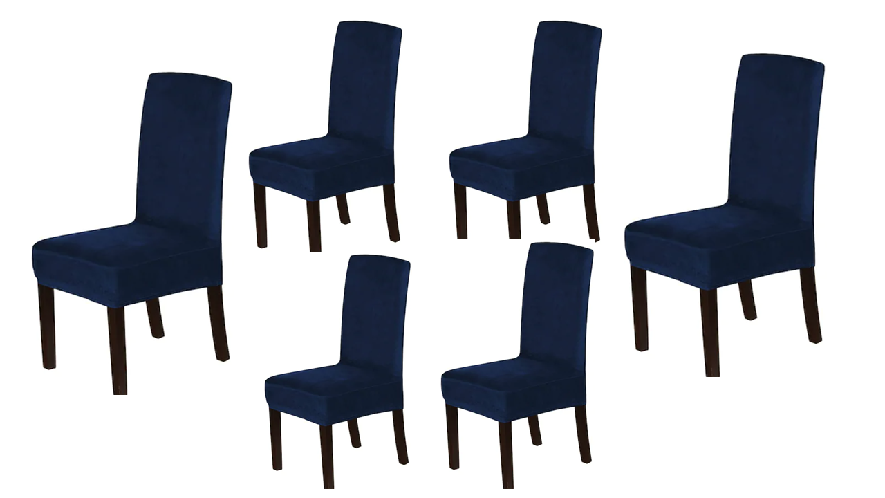 Velvet Fabric - Dining Chair Covers in Grey, Black, Taupe, TealGreen, NavyBlue, Burgundy - Trendy Home Decors and Furnishings