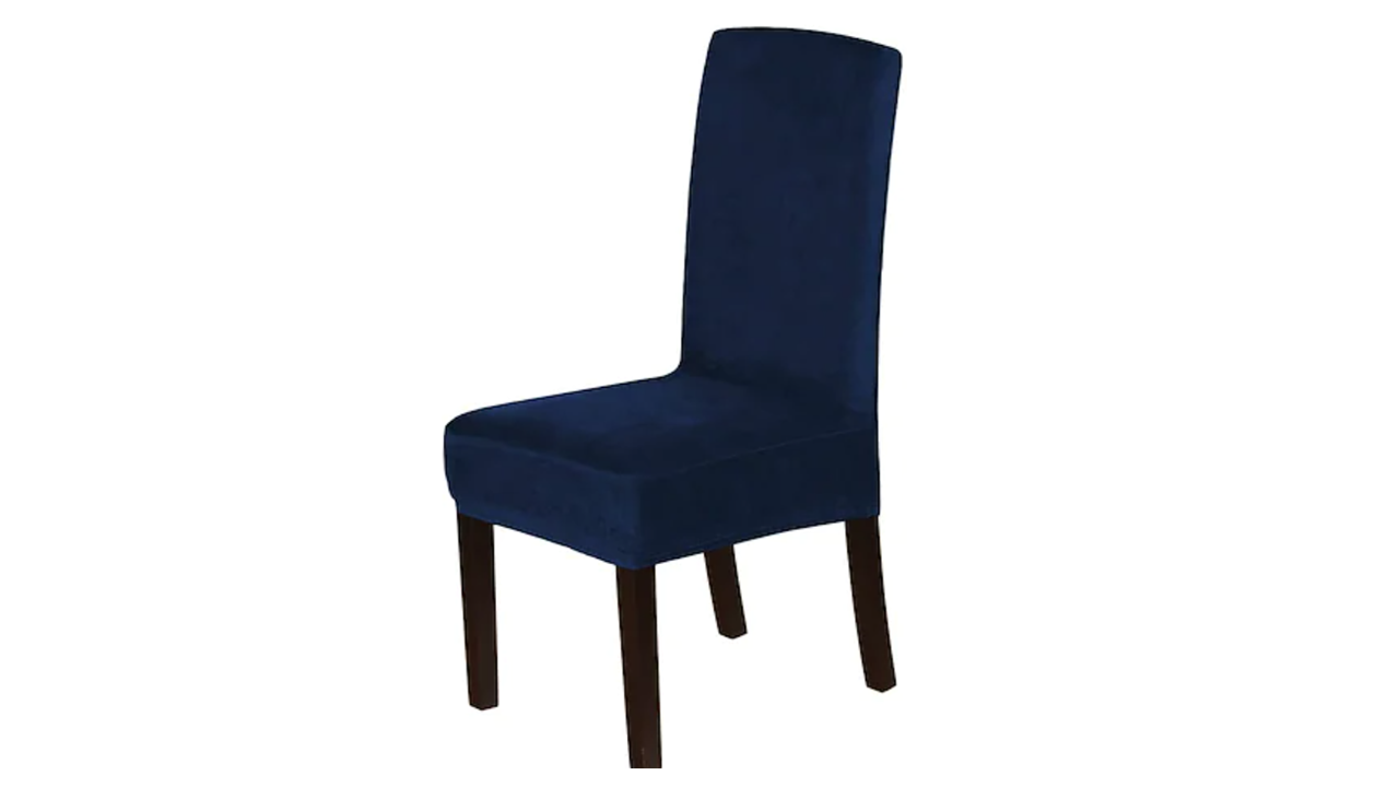 Velvet Fabric - Dining Chair Covers in Grey, Black, Taupe, TealGreen, NavyBlue, Burgundy - Trendy Home Decors and Furnishings