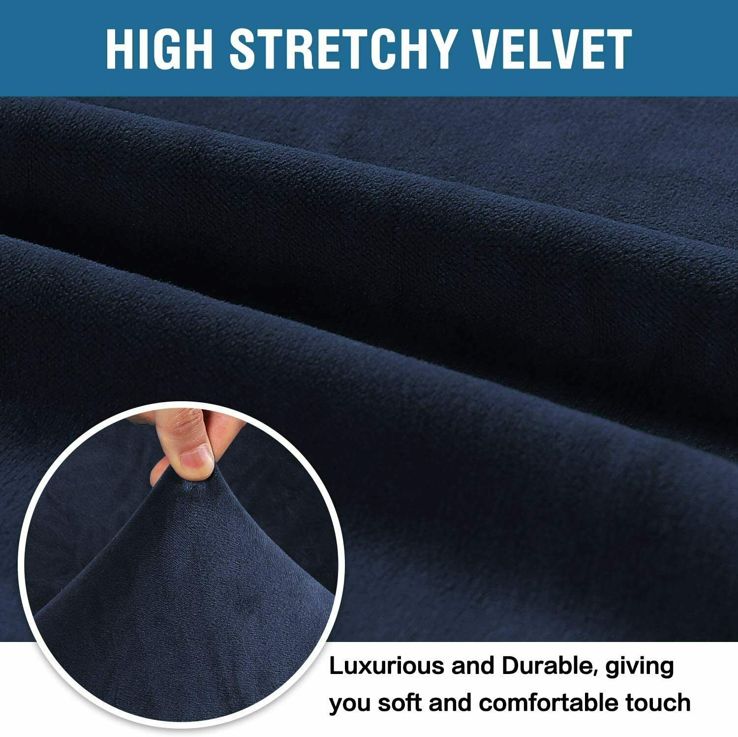 NavyDarkBlue Velvet Cover for Standard and Reclining Sofas Couches Lounges Chairs - Trendy Home Decors and Furnishings