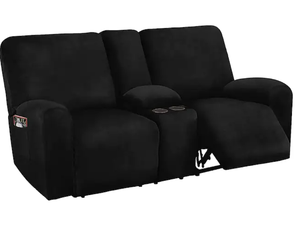 Covers for 2-Seat Recliner with Console covers thick Velvet Fabric - Trendy Home Decors and Furnishings