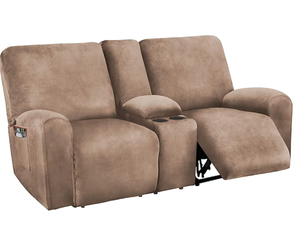 Covers for 2-Seat Recliner with Console covers thick Velvet Fabric - Trendy Home Decors and Furnishings