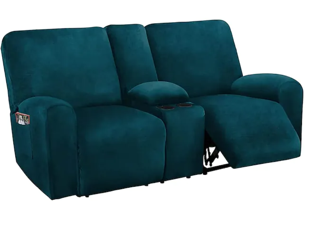 Covers for 2-Seat Recliner with Console covers thick Velvet Fabric - Trendy Home Decors and Furnishings