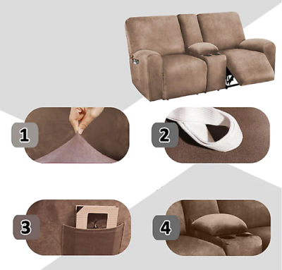 Taupe Velvet Cover for Standard and Reclining Sofas Couches Lounges Chairs Beige - Trendy Home Decors and Furnishings