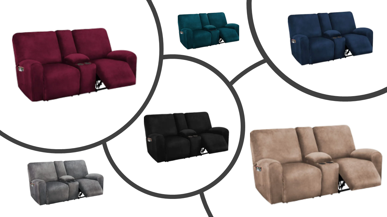 Covers for 2-Seat Recliner with Console covers thick Velvet Fabric - Trendy Home Decors and Furnishings