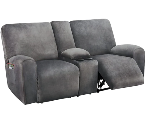 DarkGrey Velvet Cover for Standard and Reclining Sofas Couches Lounges Dining Chair - Trendy Home Decors and Furnishings