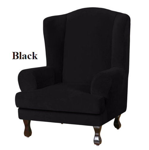 Wingback chair cover Velvet high back stretch full fit cover slipcover furniture - Trendy Home Decors and Furnishings