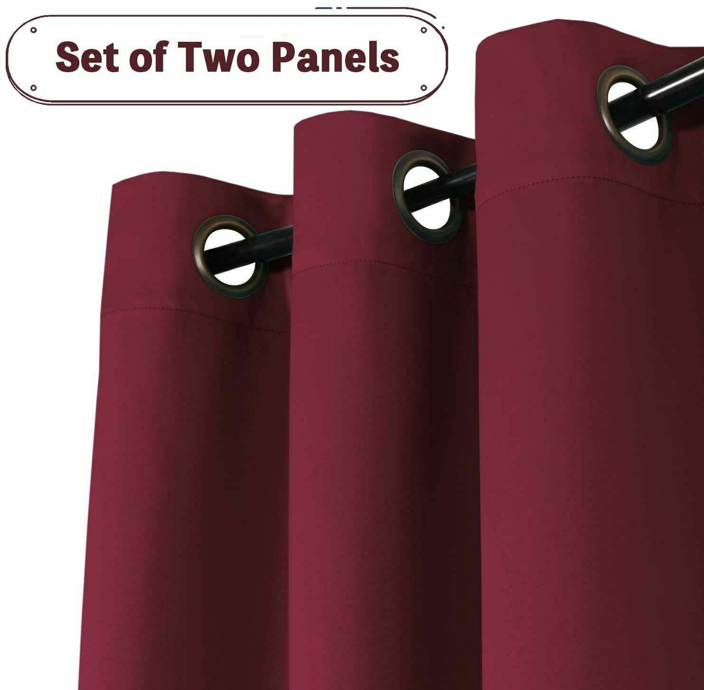 2Panels Window Living Room Burgundy Curtains - Trendy Home Decors and Furnishings