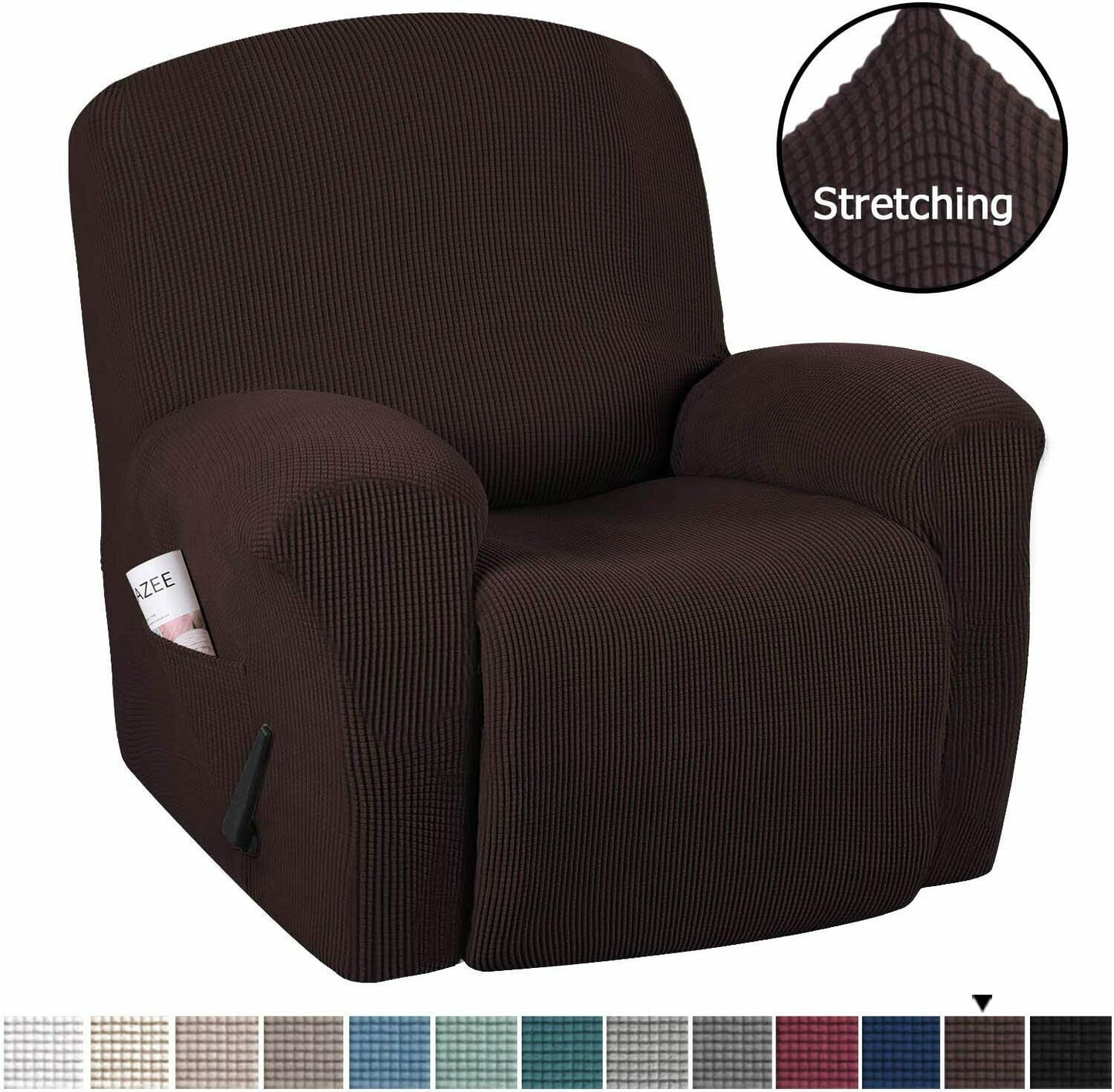 1 Seater Sofa Covers Slipcover Elastic Stretch recliner Protector Couch NonFloral - Trendy Home Decors and Furnishings