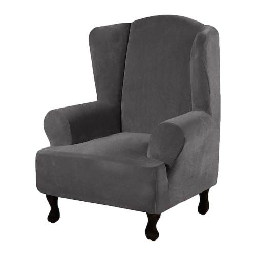 Wingback chair cover Velvet high back stretch full fit cover slipcover furniture - Trendy Home Decors and Furnishings