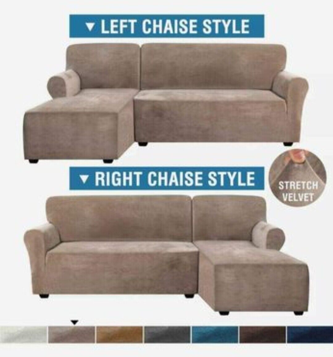 LShape Sofa Cover2-Pieces for Right Or Left Chaise with 2or3 Seat Sectional - Trendy Home Decors and Furnishings